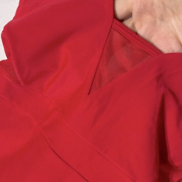 TiniBikini Red One Piece Swimsuit Bathing Suit With Sheer Mesh Cutouts S - Picture 5 of 13